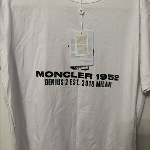 Moncler White Logo Short Sleeve Tee